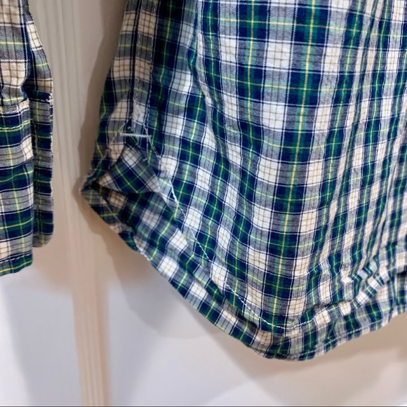 ✨ H&M Mens Navy and Green Plaid Button Down - M, Regular - Picture 5 of 9